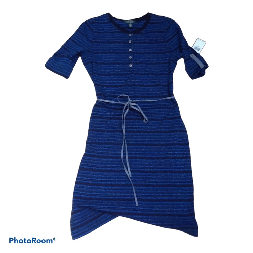 Ralph Lauren 100% Cotton Stripe Dress‎ Sz Med NWT